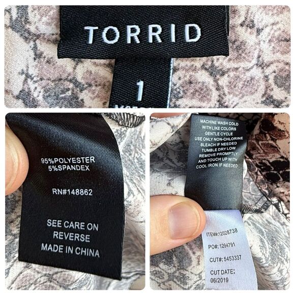 Torrid Midi Satin Slip Dress in Snake Brown | Size 1 - Picture 7 of 8